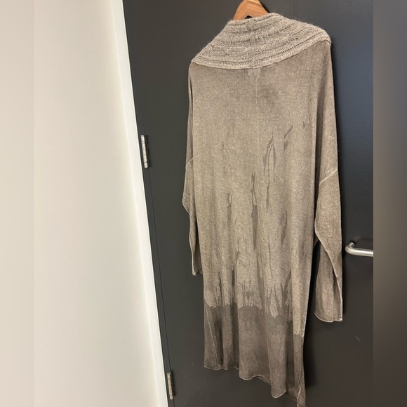 NU Denmark L Tan Cowl Neck Dress with Relaxed Fit- wool blend/collar angora/wool - Picture 12 of 13